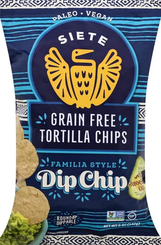 Siete Tortilla Chips | Grain free | Gluten Free Chips | Paleo & Vegan Snacks | Non GMO | Dip Chip, 5 Ounce (Pack of 1)