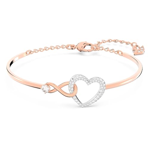(-42%) Swarovski Hyperbola Armreif, Unendlichzeichen und Herz, Weiss, Metallmix