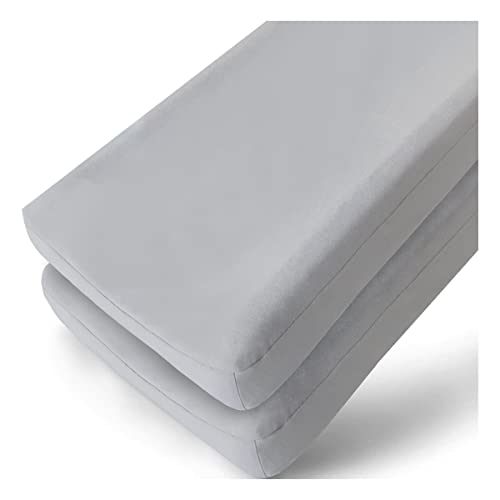 Changing Pad Cover Waterproof, 2 Pack Diaper Change Table Sheets for Baby Boys Girls, Fitted Cradle Sheets for 32"x16" Contoured Pad, Breathable & Ultra Soft, White