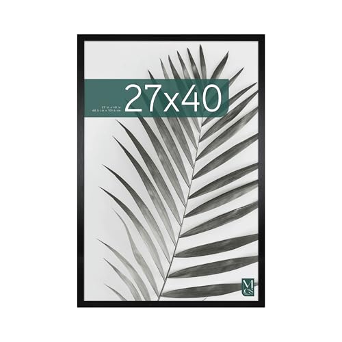MCS Studio Gallery Movie Poster Frame 27x40 Black Woodgrain, Vertical & Horizontal Wall Hanging Large Picture Frame for Photos, Artwork & Custom Posters (1-Pack)