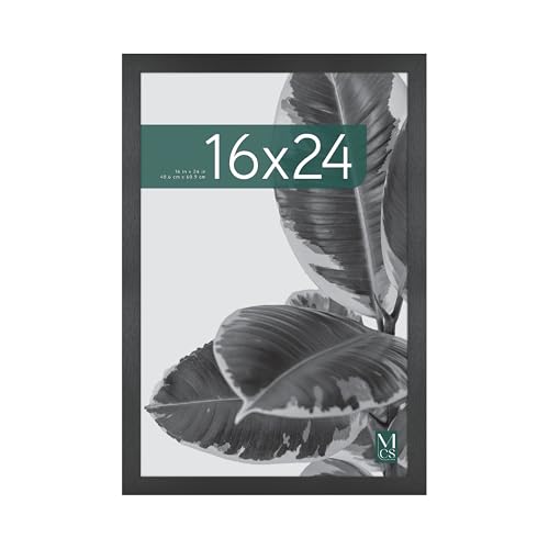 MCS Studio Gallery 16x24 Poster Frame Black Woodgrain, Vertical & Horizontal Wall Hanging Large Picture Frame for Photos, Posters & Art Prints (1-Pack)