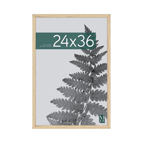 MCS Studio Gallery 24x36 Poster Frame Natural Woodgrain, Vertical & Horizontal Wall Hanging Large Picture Frame for Photos, Posters & Art Prints (1-Pack)