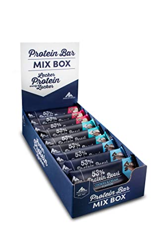 (-27%) Multipower 53% Protein Boost - 20 x 45 g Protein Riegel Mix Box - 24 Gramm Protein pro Energieriegel - mit Eiweißriegeln in 3 Geschmacksrichtungen, 900 g