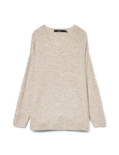 (-40%) VERO MODA Strick Pullover V-Ausschnitt Langarm Sweater Knitted Jumper VMCREWLEFILE