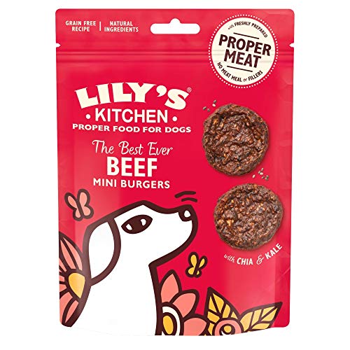 🔥 STARKER PREIS (-28%) Lily's Kitchen - Beef Mini Burger mit Rindfleisch für Hunde – 70 g