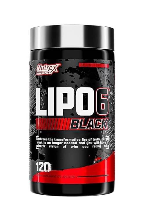 Nutrex Lipo-6 Black Max Strength Fat Burner - Fast Acting Energy, Weight Loss Diet Pills – Appetite Suppressant, Metabolism Booster - 120 Capsules
