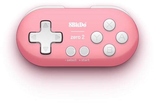 8Bitdo Zero 2 Bluetooth Gamepad Keychain Sized Mini Controller for Switch, Windows, Android, macOS & Raspberry Pi(Pink Edition) - Nintendo Switch