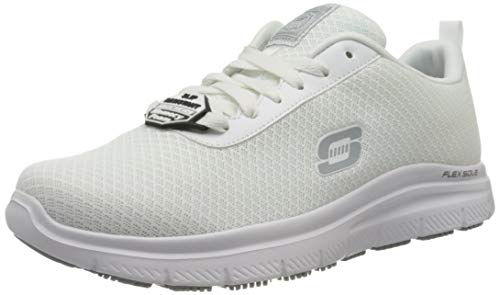 (-31%) Skechers Herren Flex Advantage Sr Bendon Sneaker, White Mesh Water And Stain Repellent Treatmen, 47.5 EU