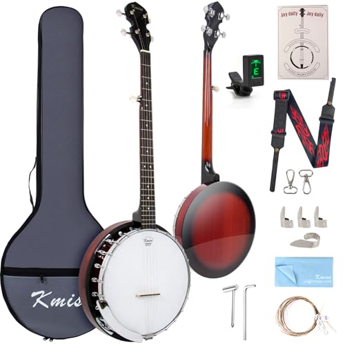 Kmise 5-String Banjo 38 in with Case and Accessories