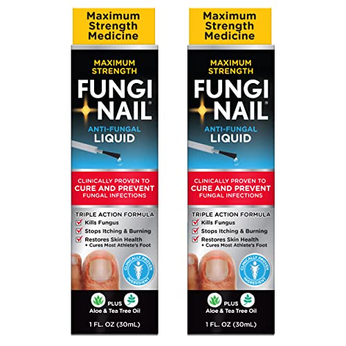 Fungi-Nail Anti-Fungal Liquid Solution, Kills Fungus That Can Lead to Nail & Athlete’s Foot with Tolnaftate & Clinically Proven to Cure and Prevent Fungal Infections 1 Fl Oz (Pack of 2)