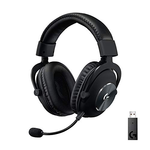 Logitech G PRO X Wireless LIGHTSPEED Gaming Headset with Blue VO!CE Mic Filter Tech, 50 mm PRO-G Drivers, and DTS Headphone:X 2.0 Surround Sound, 20+ Hour Battery Life - Black