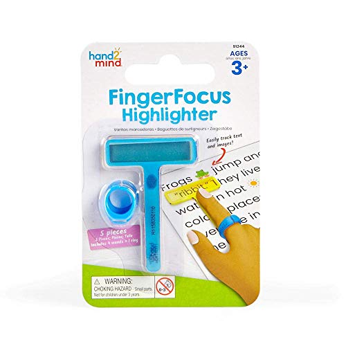 hand2mind FingerFocus Highlighter, Guided Reading Strips, Reading Pointers for Kids, Dyslexia Tools for Kids, 