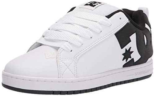 DC mens Court Graffik Casual Skate Shoe, White/Black/Black, 6.5 US