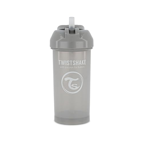 (-23%) Twistshake Straw Cup | Baby-Schnabeltasse mit Strohhalm - 360 ml | Auslaufsichere Babywasserflaschen | Auslaufsicherer Trinkbecher für Kleinkinder | BPA-freier Baby-Entwöhnungsbecher | Grau