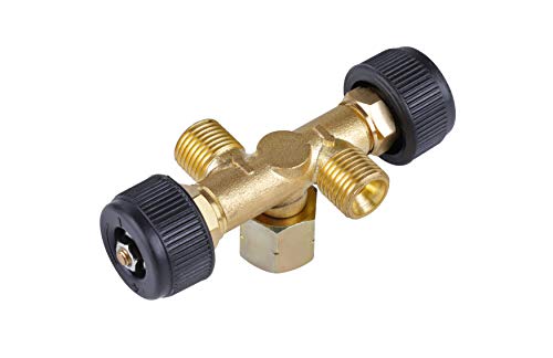 (-35%) ROTHENBERGER Industrial Doppel-Abzweig Ventil Propan/Butan ; Gasregler; Konstantregler; Regler; Betrieb von 2 Geräten mit nur einem Propan-Konstant-Regler ; Für DE/AT 5- & 11kg-Flaschen
