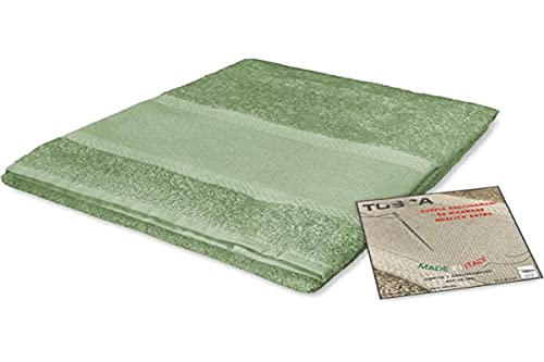 tex family Tosca Sponge Towel Set © Aida Canvas to Embroider Cross Stitch 1+1 Face and Guest - Green