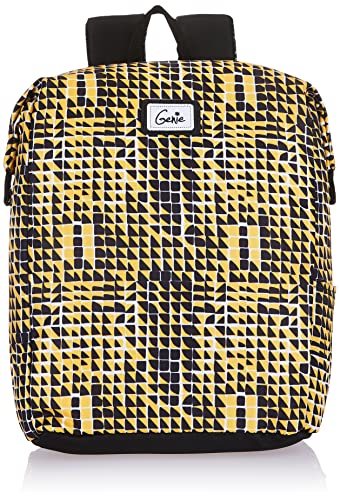 Genie Mosaic Daypack for Women & Girls (15L) | Modern Travel & Outdoor Daypack | Multi-Compartment | Mustard Yellow