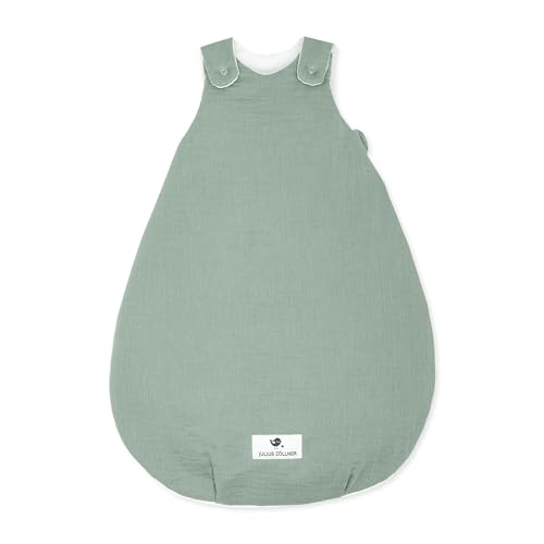 (-33%) Julius Zöllner Babyschlafsack gefüttert Musselin 2,5 TOG Gr. 62/68 | 100% Baumwollmusselin | Oeko-TEX Standard 100 | grün