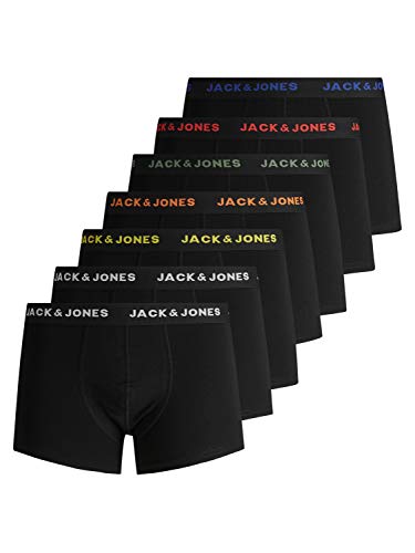 (-29%) JACK & JONES Herren Trunks 7er Pack – Bequeme Baumwoll-Stretch Unterhosen mit Elastikbund