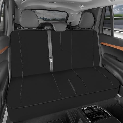 Motor Trend SpillGuard Neoprene Rear Seat Protector - Waterproof Bench Cover for Cars With Gray Stitching, Padding for Kids & Dogs