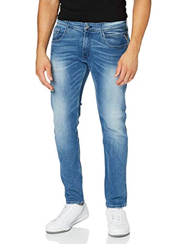9,03€ Coupon! Replay Herren Jeans Anbass Slim-Fit mit Comfort Stretch, Medium Blue 009 (Blau), 33W / 30L