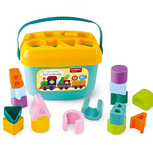 Toyshine Baby’s First Educational Shape Sorting Blocks Toy | 16 Pcs ABCD Learning Blocks & Shape Sorter | Early Development Activity Toy for 6 Months 