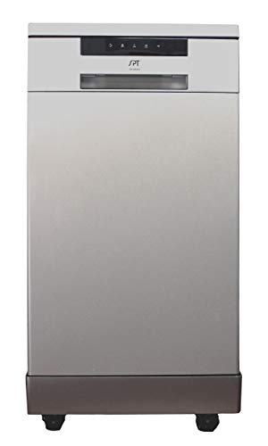 SPT SD-9263SS 18″ Wide Portable Stainless Steel Dishwasher with ENERGY STAR, 6 Wash Programs, 8 Place Settings and Stainless Steel Tub