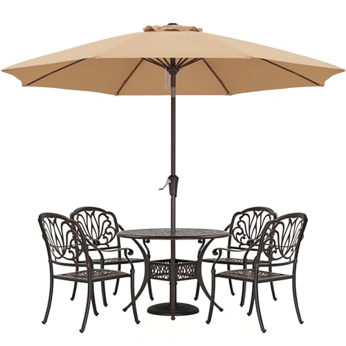 (-35%) ABCCANOPY Sonnenschirm wasserdicht UV50+ mit Kurbel, Khaki 270cm