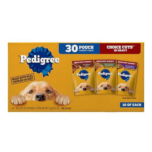 Pedigree Choice Cuts in Gravy Adult Soft Wet Dog Food 30-Count Variety Pack, 3.5 oz. Pouches
