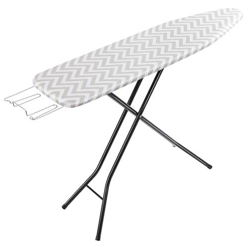 Amazon Basics Full-Size Ironing Board - 4-Leg Fold-Up, Chevron Removable Cover, 60"L x 14"W x 38"HCool G