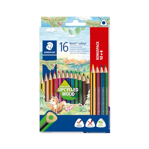 (-22%) STAEDTLER Buntstifte Kinder Set Noris Colour – Bruchsicherer Buntstift mit ergonomischer Dreikantform – Farbstifte mit rutschfester Soft-Oberfläche – 16er Pack mit brillanten Farben