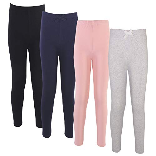 Touched by Nature girls Organic Cotton Leggings, Solid Pink Navy, 5T US