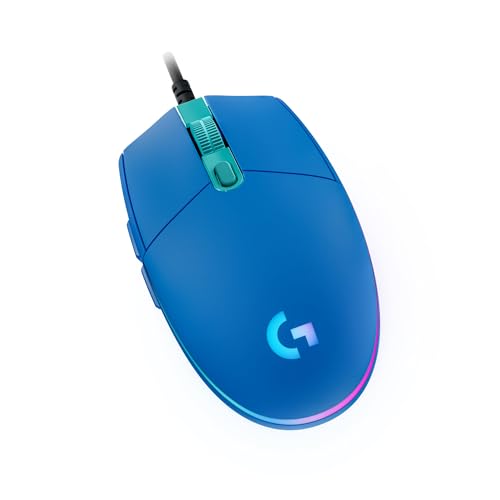 Logitech G203 Wired Gaming Mouse, 8,000 DPI, Rainbow Optical Effect LIGHTSYNC RGB, 6 Programmable Buttons, On-Board Memory, Screen Mapping, PCMac Comp