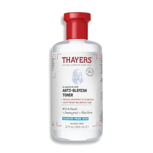 Thayers Blemish Clearing Salicylic Acid Toner, Acne Treatment Face Toner with 2% Salicylic Acid, Soothing and Non-Stripping Skin Care, 12 Fl Oz