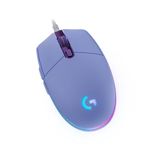 Logitech G203 Wired Gaming Mouse, 8,000 DPI, Rainbow Optical Effect LIGHTSYNC RGB, 6 Programmable Buttons, On-Board Memory, Screen Mapping, PC/Mac Com