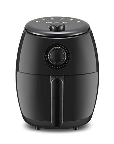 Elite Gourmet EAF-0201 Personal Compact Space Saving Electric Hot Air Fryer Oil-Less Healthy Cooker, Timer & Temperature Controls, 1000W