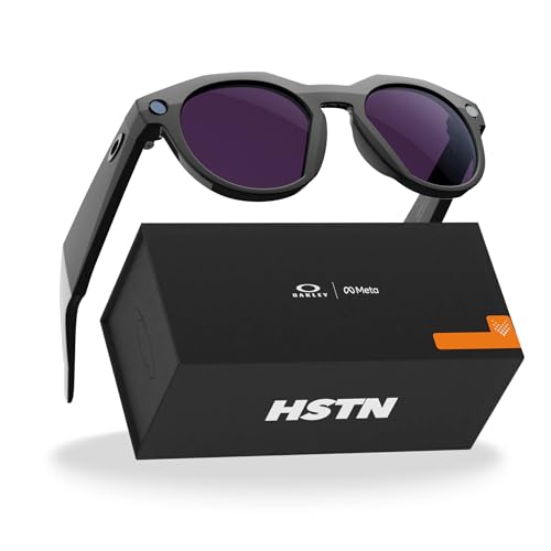 Oakley | Meta HSTN - with Meta AI, Audio, Photo, Video Compatibility - Black, Clear to Amethyst Transitions®