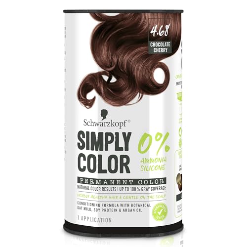 Schwarzkopf Simply Color Permanent Hair Dye, 4.68 Chocolate Cherry, Long-Lasting with Nourishing Ingredients, No Ammonia or Silicone, All Hair Types