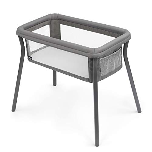 Chicco LullaGo® Anywhere Portable Bassinet, Lightweight, Space-Saving Baby Bassinet with Waterproof Mattress and Fitted Sheet, Travel Crib for Baby Includes Carry Bag | Sandstone/Grey
