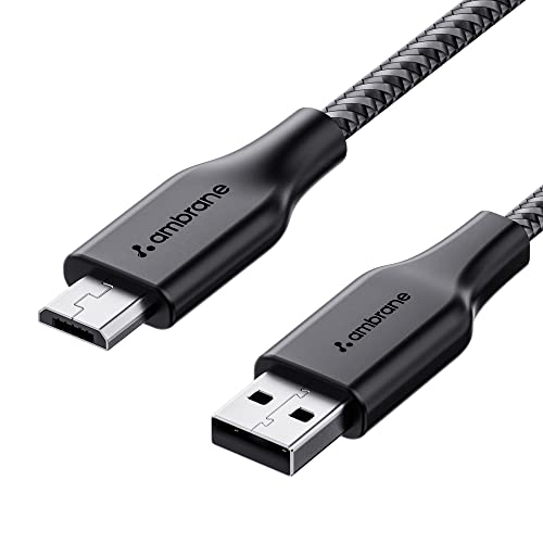Ambrane Unbreakable 60W / 3A Fast Charging 1.5m Braided Micro USB Cable for Smartphones, Tablets, Laptops & Other Micro USB Devices, 480Mbps Data Sync