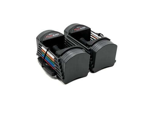 PowerBlock Sport 24 Adjustable Dumbbells, Sold in Pairs, 3-24 lb. Dumbbells, Durable Steel Build, Innovative At Home Workout Equipment, All-in-One Exercise Dumbbells, Strength Training Grey