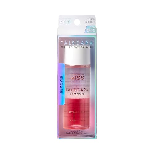KISS Falscara DIY Eyelash Extension Remover with Natural Rosewater – Gentle Soothing Nourishing Eye Cleanser for Removal of Artificial False Synthetic Eyelashes, Lash Wisps, and Bond & Seal Adhesive