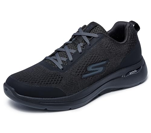 Skechers Men's Go Walk Arch Fit Idyllic Sneaker, Black, 12