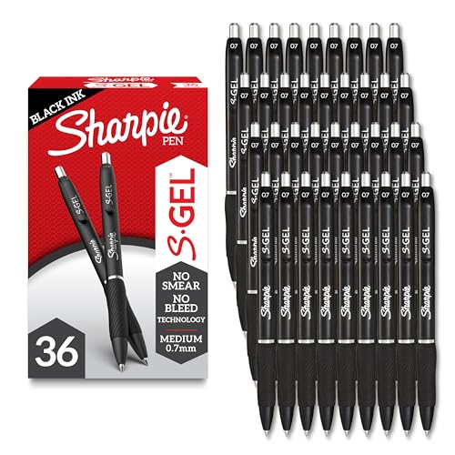 Gel Pens Medium Point 07mm Black Gel Ink 36 Count Writing Note Taking