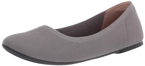 Amazon Essentials Women's Knit Ballet Flat, Light Grey, 7