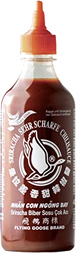 (-32%) FLYING GOOSE Sriracha Chilisauce, mit extra Chili, sehr scharf, rote Kappe, sehr scharfe Würzsauce aus Thailand, 1 x 455 ml