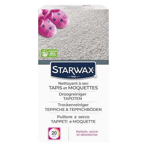 STARWAX - Dry-Cleaning Flakes for Carpets and Rugs - Clean and Revive Carpets and Rugs - For Synthetic and Natural Fibres - Quick and Easy Use -500g - Approx. 20m² -