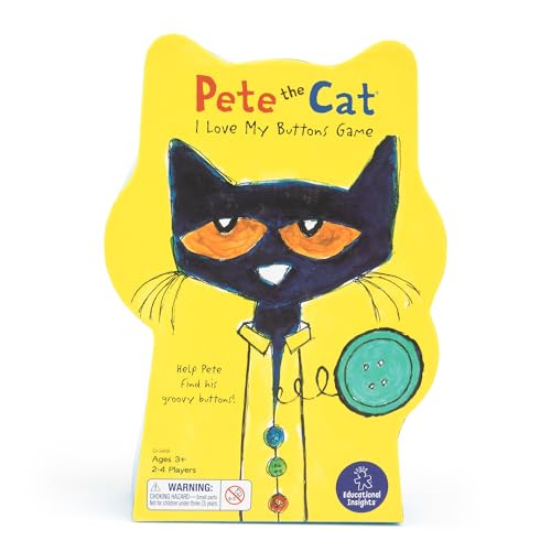 Educational Insights Pete The Cat I Love My Buttons Game - Preschool Board Games for Kids, Toddler Fine Motor Skills, Color Matching Kids Games and Fun Gifts for Girls and Boys Ages 3+