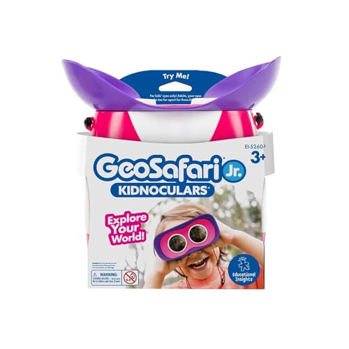 Educational Insights GeoSafari Jr. Kidnoculars Pink Binoculars For Toddlers & Kids, Toy for Boys & Girls, Classroom Must Haves, Ages 3+