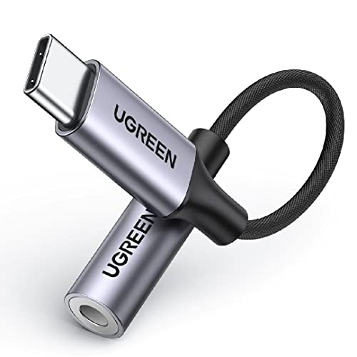 UGREEN USB C to 3.5mm Audio Adapter Type C to Headphone Aux Jack Dongle 24bit/96kHz HiFi DAC Cable Cord Compatible with iPhone 17 16 Pro Max/16 Plus, iPad, Galaxy S25 S24 Ultra, Pixel 10 Grey